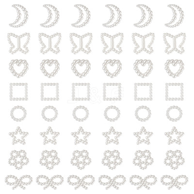 80Pcs 8 Styles Resin Imitation Pearl Cabochons RESI-TA0003-88-1