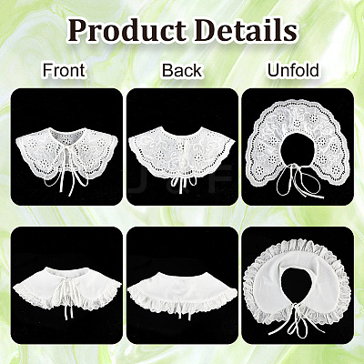 2Pcs 2 Style Detachable Lady's False Collars AJEW-GA0005-99-1