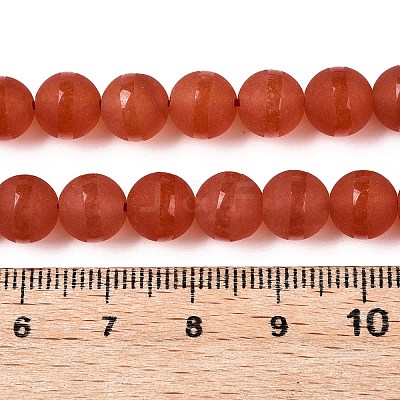 Frosted Natural White Jade Beads Strands G-T138-8mm-209G-1