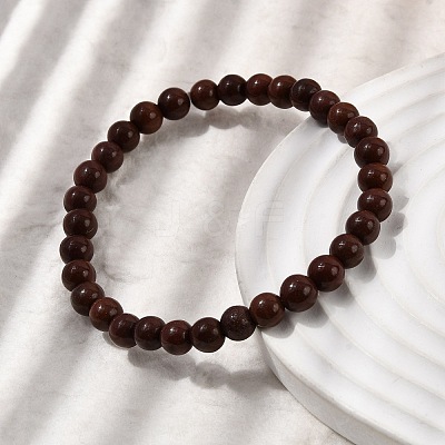 Natural Coffee Jasper Beads Bracelets BJEW-A153-01A-1
