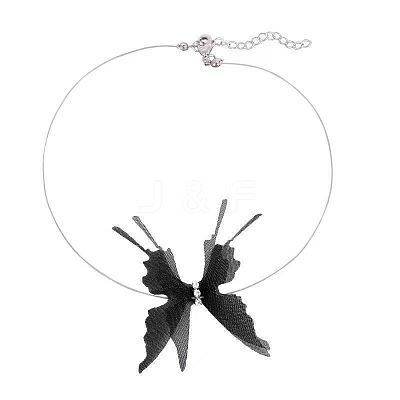 Butterfly Gauze Crystal Rhinestone Choker Necklaces FS-WG41A31-02-1