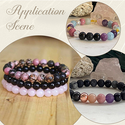2 Strands Round Natural Black Onyx(Dyed & Heated) Beads Strands G-SP0001-24-1