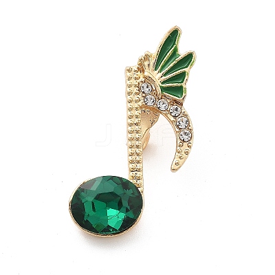 Musical Note Rhinestone Brooch Pins JEWB-A031-02G-02-1
