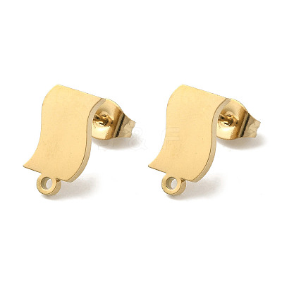 Ion Plating(IP) 304 Stainless Steel Stud Earring Findings STAS-I206-66G-1