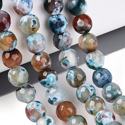 Dyed & Heated Natural Fire Crackle Agate Beads Strands G-N359-01A-04-1