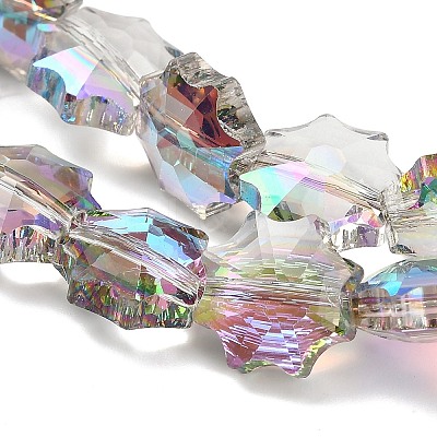 Electroplate Transparent Glass Beads EGLA-H112-04HR-01-1