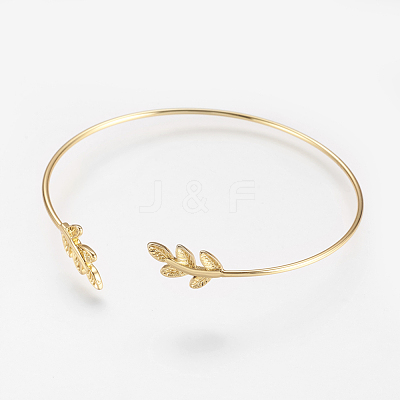 Brass Cuff Bangle X-BJEW-P168-F08-1