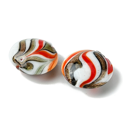 Handmade Gold Sand Lampwork Beads FOIL-B001-02-1