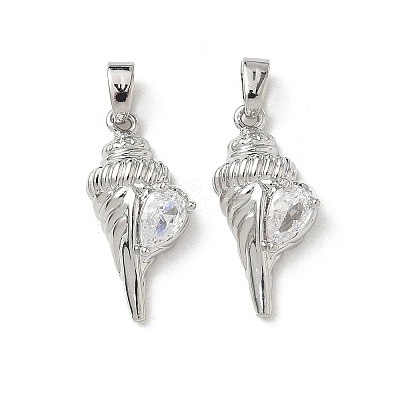 Brass Micro Pave Cubic Zirconia Pendants KK-I371-17P-1