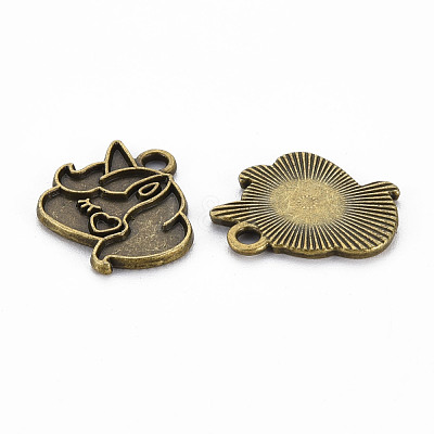 Tibetan Style Alloy Pendant Enamel Settings TIBEP-N010-010AB-RS-1