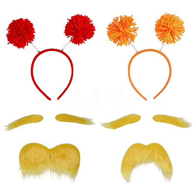 2Pcs 2 Colors Polyester Hair Bands AJEW-CA0004-94-1