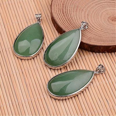 Natural Green Aventurine Big Pendants G-I184-06-1