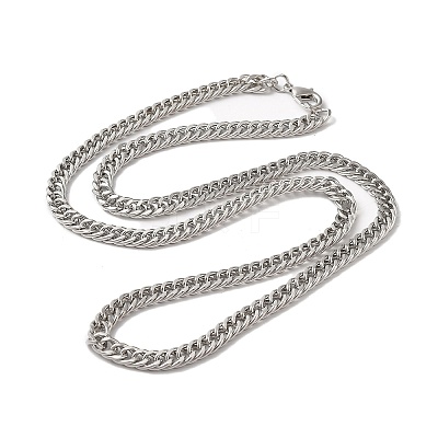 Iron Cuban Link Chain Necklaces for Women Men NJEW-A028-01F-P-1