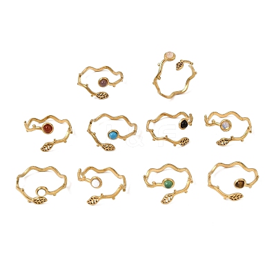 304 Stainless Steel Cuff Open Rings for Women GG-CBA7994-03G-1