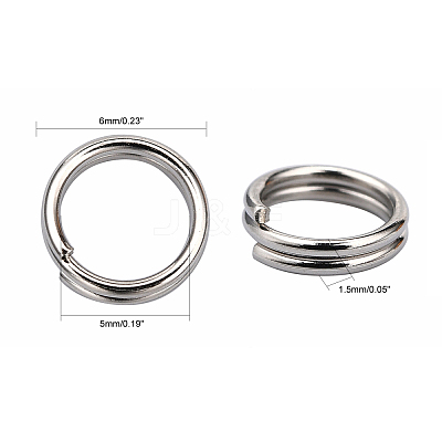 Brass Split Rings KK-E647-10P-6mm-1