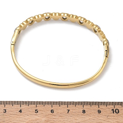 304 Stainless Steel & Glass Hinged Bangles for Women BJEW-Z178-05G-1