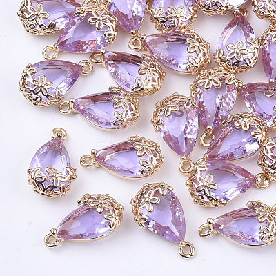 Transparent Glass Pendants X-GLAA-T007-05D-1