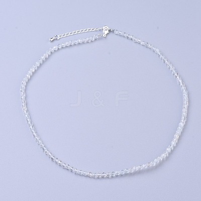 Natural White Topaz Beaded Necklaces NJEW-K114-A-A09-1