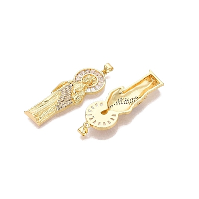 Religion Brass Micro Pave Clear Cubic Zirconia Pendants KK-N287-46C-G-1