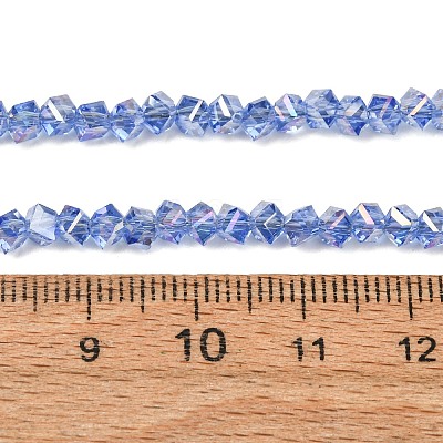 Electroplate Transparent Glass Beads Strands GL-CBA7A17-01A-06-1
