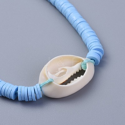 Handmade Polymer Clay Heishi Beads Braided Bracelets BJEW-JB04318-04-1
