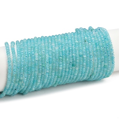 Faceted Rondelle Natural Amazonite Bead Strands G-F289-06-1