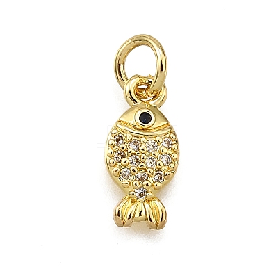 Brass Micro Pave Cubic Zirconia Pendants KK-Z100-05G-1