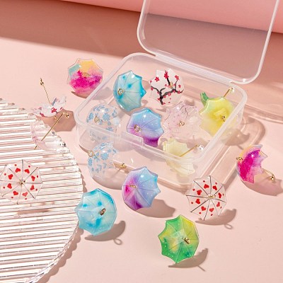 18Pcs 9 Style Printed Acrylic Pendants KY-LS0001-28-1