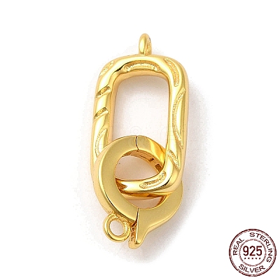 Rack Plating 925 Sterling Silver Fold Over Clasps STER-G038-07G-1