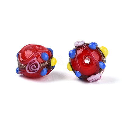 Handmade Gold Sand Lampwork Beads LAMP-N038-02C-1