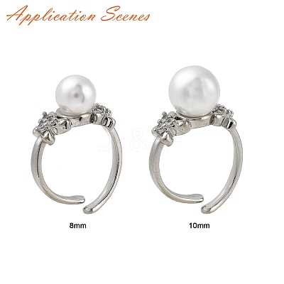 Adjustable Brass Cuff Rings ZIRC-F076-02P-1