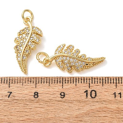 Brass Micro Pave Clear Cubic Zirconia Pendants CU-CBA2907-08G-1