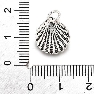 925 Sterling Silver Shell Shaped Charms STER-D306-09AS-1