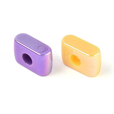 UV Plating Opaque Acrylic European Beads OACR-M027-03I-1