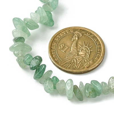 Natural Green Aventurine Chips Beaded Necklace NJEW-FZ00004-03-1