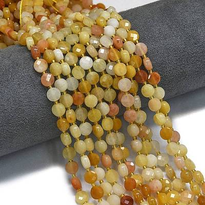 Natural Golden Silk Jade Beads Strands G-K389-B15-01-1