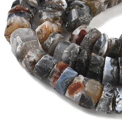 Natural Banded Agate Beads Strands G-K381-B01-1