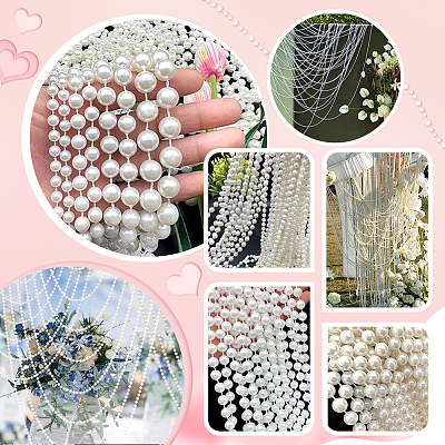 Handmade Acrylic Pearl Beaded Chains AJEW-WH0567-39-1