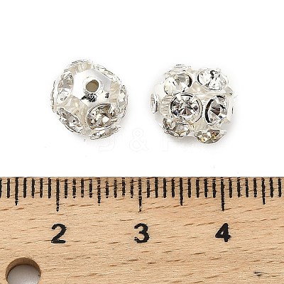 10mm Brass Rhinestone Beads X1-KK-S519-01C-S-1