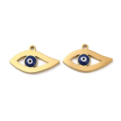 304 Stainless Steel Enamel Pendants STAS-D011-01G-1