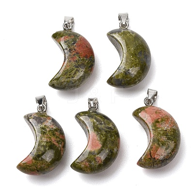 Natural Unakite Pendants G-F820-02L-24-1