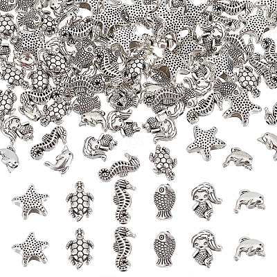 120Pcs 6 Style Tibetan Style Alloy Beads TIBEB-PH0004-92-1
