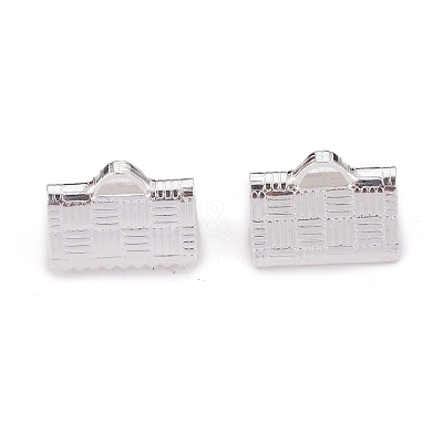 304 Stainless Steel Ribbon Crimp Ends STAS-P249-27B-S-1