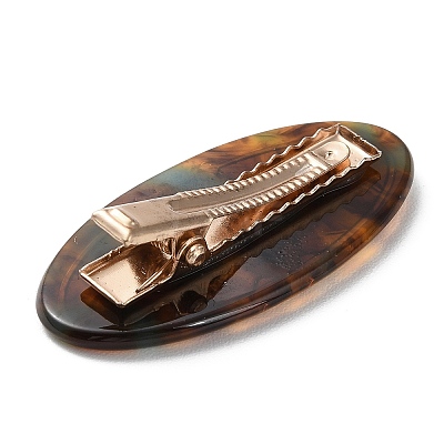 Oval with Word Love Resin Alligator Hair Clips PHAR-D015-01G-1