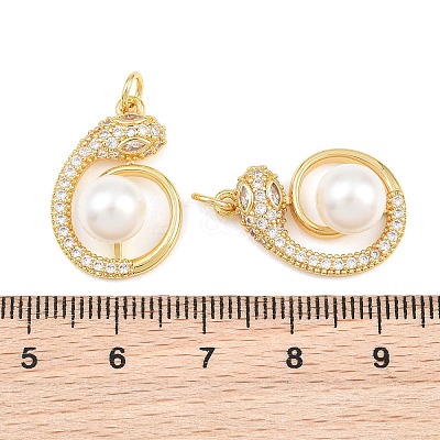 Brass Micro Pave Clear Cubic Zirconia Pendants CU-CBA7E9C-04G-1