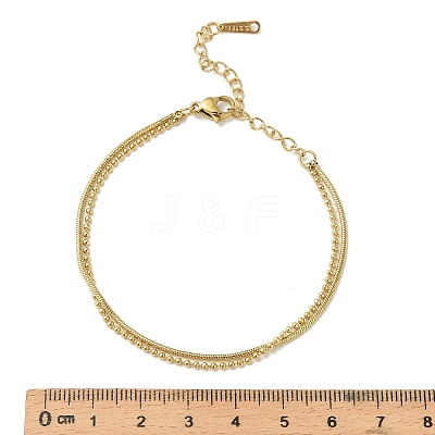 304 Stainless Steel Multi-strand Bracelets BJEW-C110-02G-1