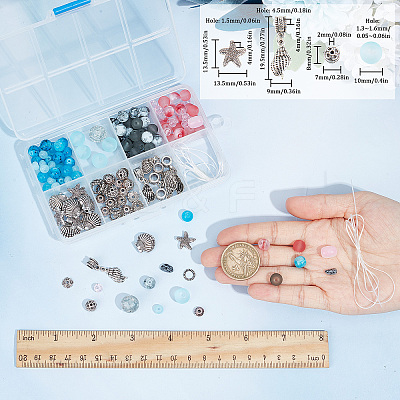 DIY Ocean Theme Stretch Bracelet Making Kit DIY-SC0021-55-1