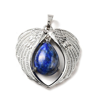 Natural Lapis Lazuli Teardrop Pendants KK-K331-02P-10-1