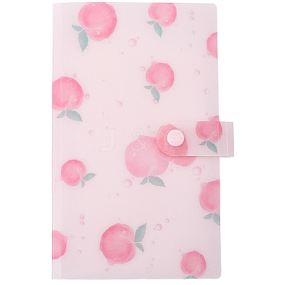 1Pc Fruit Peach Cover PP Plastic Photocard Storage Albums AJEW-CN0006-49A-1
