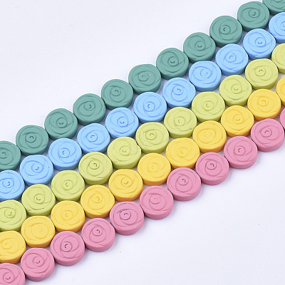 Spray Painted Non-magnetic Synthetic Hematite Beads Strands G-T124-33B-1